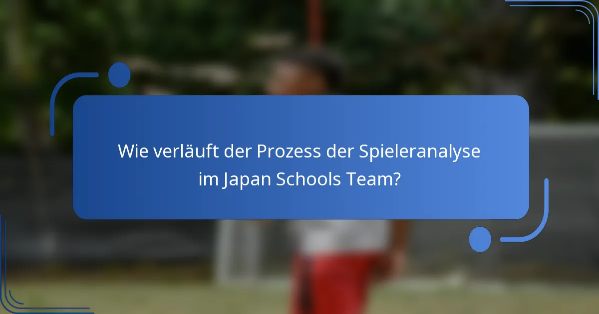 Wie verläuft der Prozess der Spieleranalyse im Japan Schools Team?